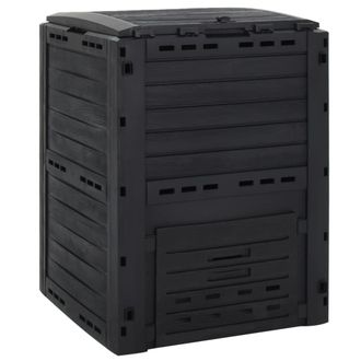 vidaXL Compostador De Jard&iacute;n Negro 280 L Polipropileno Vidaxl