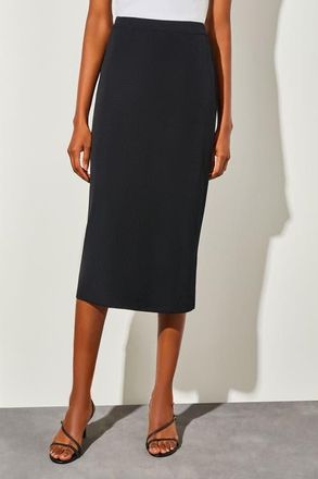 Ming Wang Straight Knit Midi Skirt in Black at Nordstrom, Size Xx-Small