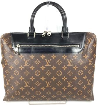 Louis Vuitton Black Brown Monogram Handbag Tote Bag (Pre-Owned)