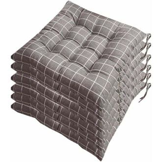 OEM Juego De 6 Cojines Para Silla De 40x40 Cm, Cojines Decorativos, Cojines Para Silla, Cojines De Jard&iacute;n, 12 Puntadas En Un Patr&oacute;n Diferente, Poli&eacute;ster (