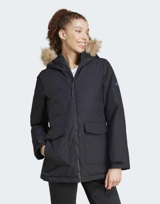 adidas Paveric - Parka nero con pelliccia