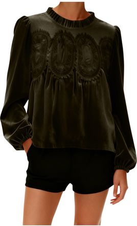 Generic Sweaters for Women UK Womens Velvet Lace Tops Plus Size Casual Round Neck Mesh Shirts Long Sleeve Flared Swing Blouse Hem Patchwork Peplum Top Elegant