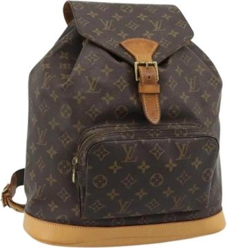 Louis Vuitton Pre-owned Montsouris GM Rugzak - Dames - Vintage Rugzakken - Bruin - ONE Size - Leer - Vintage