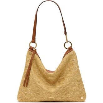 Hammitt Kyle Large Shoulder Bag in Cocoa Raffia/Gold at Nordstrom