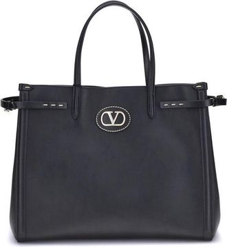 Valentino Garavani Black Calf Leather Bos Taurus Shoulder Womens Bag