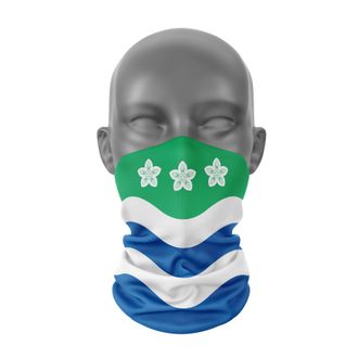 Generic Cumbria Flag Design Neck Warmer, Sports Snood, Green, Blue and White