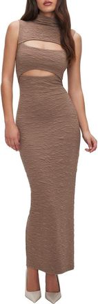 Good American Double Cutout Knit Maxi Dress in Putty001 at Nordstrom Rack, Size X-Large