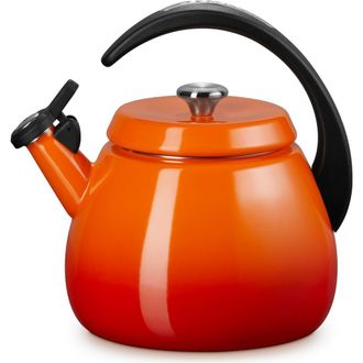 LE CREUSET 2.2-Quart Enameled Stainless Steel Whistling Cloche Kettle in Flame at Nordstrom