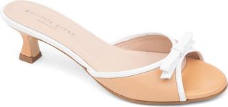 Patricia Green Bettye Kitten Heel Slide Sandal in Beige/White at Nordstrom, Size 8