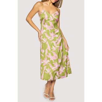 Lost + Wander Floral Alcazar Midi Sundress in Green-Floral at Nordstrom, Size X-Small