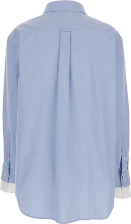 Acne Studios Womens Shirt Sitara Melange Cotton Blue Organic Blouses