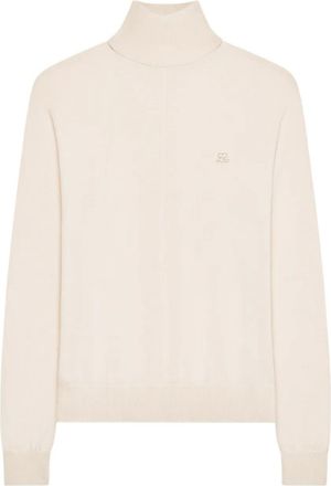 Courr&egrave;ges Trui van merinowol met opstaande hals - Beige