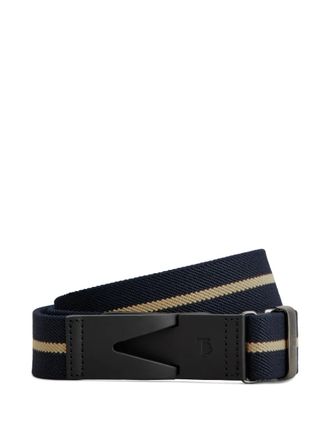 Tod's striped belt - men - Polyester/Viscose/Rubber/Leather - 110 - Blue