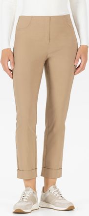 Stehmann 3/4-Hose STEHMANN Igor, Damen, Gr. 34, N-Gr, braun (camel), Web, Obermaterial: 72% Viskose, 25% Polyamid, 3% Elasthan, figurbetont 3/4-L&auml;nge, Hosen 3/