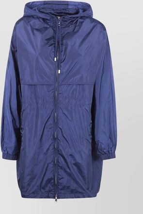 Semicouture nylon hooded parka long length jacket