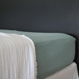 Maison d'&eacute;t&eacute; s&aacute;bana ajustable gasa de algod&oacute;n azul mineral 180X200X30 CM