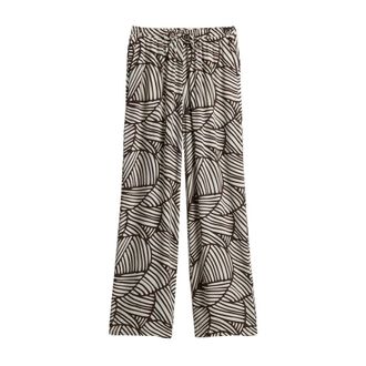 OPUS Marou Botanical Broeken - Dames - Broeken - Bruin - Maat: L Viscose