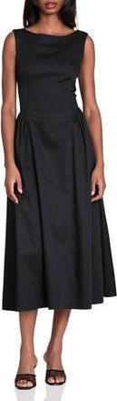 Avec Les Filles Fit & Flare Midi Dress in Black at Nordstrom Rack, Size 12