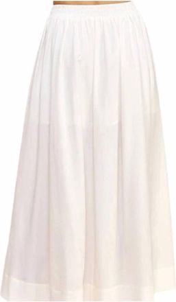 Pinch Design WomenS Pintuck A-Line Maxi Skirt In Off White