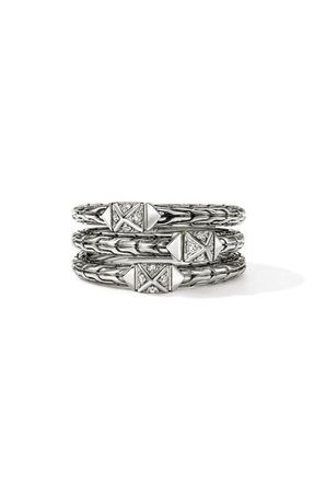 John Hardy Icon Stud Triple Row Ring in Silver at Nordstrom, Size 6