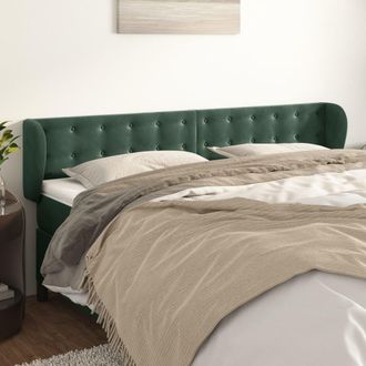 vidaXL Cabecero De Terciopelo Verde Oscuro 203x23x78/88 Cm Vidaxl