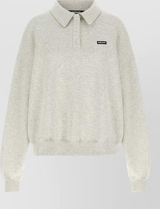 Rotate organic cotton oversized fleece polo sweatshirt