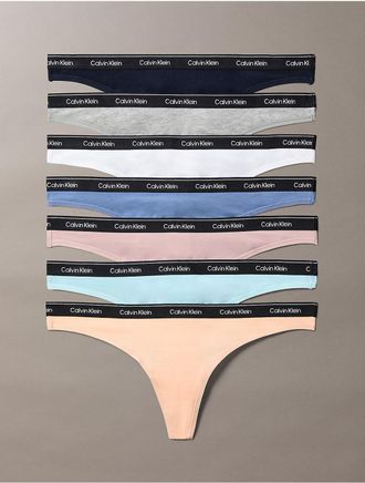 Calvin Klein Calvin Klein Womens Icon Logo 7-Pack Thong - Multi - XL