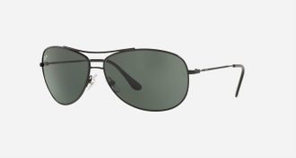 Ray-Ban Mens Rb3293 006/71 Aviator Sunglasses In Matte Black Green