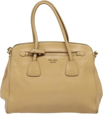 Prada Beige Leather Handbag (Pre-Owned)