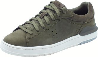 Clarks Mens Courtlite2 Run Sneaker, Olive Nubuck, 8 UK