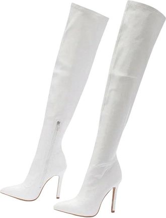 Generic Womens Over Knee Leather Boots Pointed Toe Zipper Office Party Casual Winter Boot