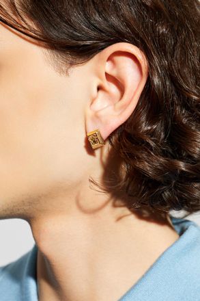 Versace Earrings With Medusa Head, Mens, Gold