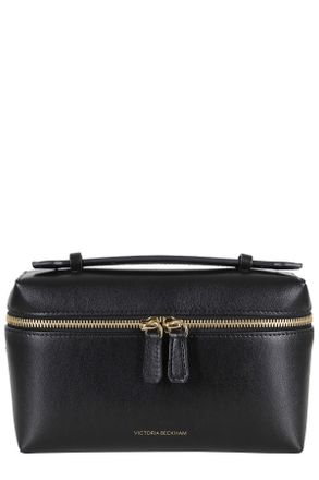 Victoria Beckham Black Vanity Crossbody Zippered Leather Shoulder Bag
