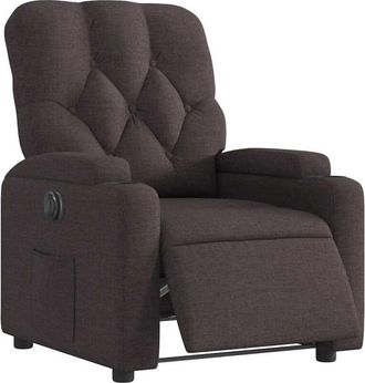 vidaXL Vidaxl - Sill&oacute;n Reclinable El&eacute;ctrico Tela Marr&oacute;n Oscuro