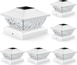 OEM Luces Solares Para Postes, 2 Modos De Brillo, Luces Solares Para Postes De Cercas, Impermeables, Para Exteriores, Luces De Cubierta Con Energ&iacute;a Solar 