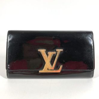 Louis Vuitton Black Patent Leather Long Wallet (Bi-Fold) (Pre-Owned)