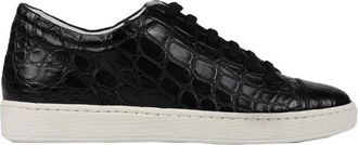Kiton Sneakers Regular Solid 100% Handmade - Heren - Sneakers - Zwart - 40 EU - Schoenen