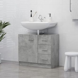 vidaXL Armario Para Lavabo Contrachapada Gris Hormig&oacute;n 63x30x54 Cm Vidaxl