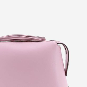 Pinko Womens Leather Beauty Case With Logo Pink Accessory