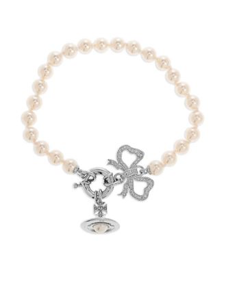 Vivienne Westwood pearl bow bracelet - women - Brass - 2 - Neutrals