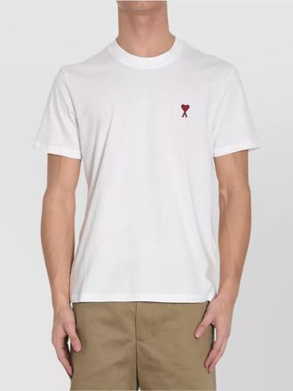 Ami cotton ribbed crewneck short-sleeve t-shirt