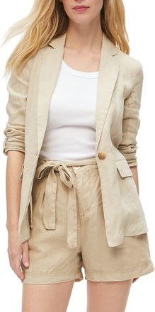 Michael Stars Lottie One-Button Linen Blazer in Natural at Nordstrom, Size X-Small