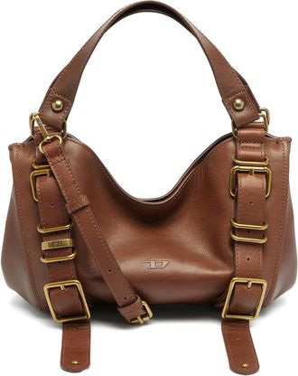 Diesel D-One-Small top-handle bag in treated leather - Handbags - Woman - Brown