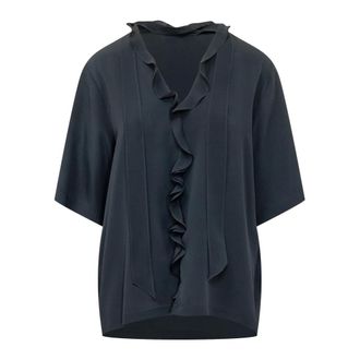 Momoni Blouses, female, Blue, Size: 2XL Salvia Blouse