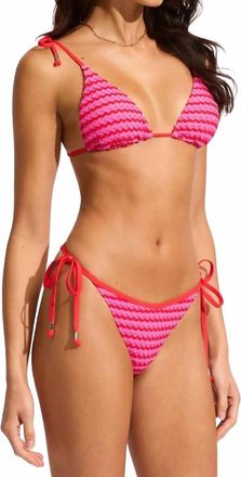 Seafolly Mesh Effect Slide Tri Bikini Top In Chilli Red