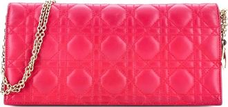 Dior Lady Dior Convertible Chain Cannage Quilt Leather Long clutch bag - Roze
