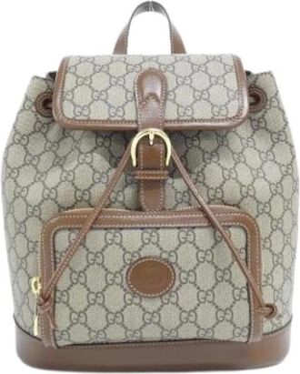 Gucci Pre-owned Backpacks, female, Beige, Size: ONE SIZE Pre-owned Vintage Backpack