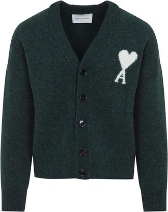 Ami Cardigan ADC - - Knitwear - Uomo - Verde - XL
