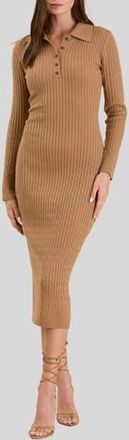 Blu Pepper Cable Knit Sweater Dress in Khaki at Nordstrom Rack, Size Medium