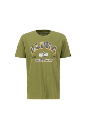 Alpha Industries T-Shirt ALPHA INDUSTRIES College Camo T-Shirt, Herren, Gr. XXL, gr&uuml;n (moss gr&uuml;n), Obermaterial: 100% Baumwolle, Shirts T-Shirt